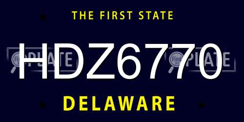 HDZ6770 Delaware License Plate