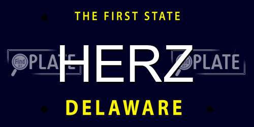 HERZ Delaware License Plate