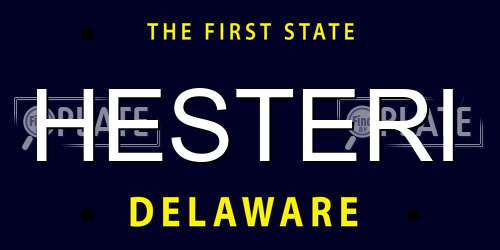 HESTERI Delaware License Plate