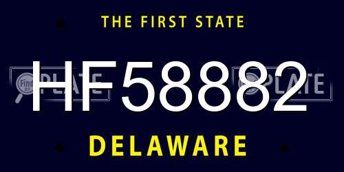HF58882 Delaware License Plate