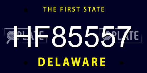 HF85557 Delaware License Plate