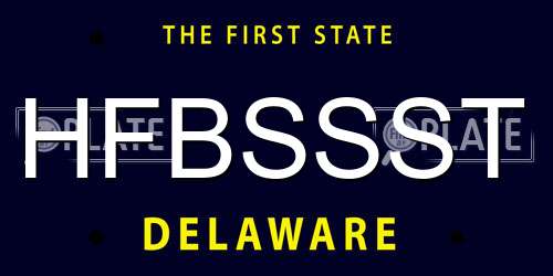 HFBSSST Delaware License Plate