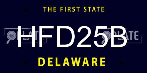 HFD25B Delaware License Plate