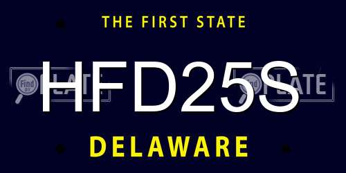 HFD25S Delaware License Plate