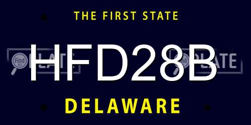HFD28B Delaware License Plate