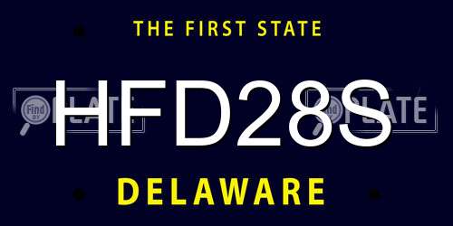 HFD28S Delaware License Plate