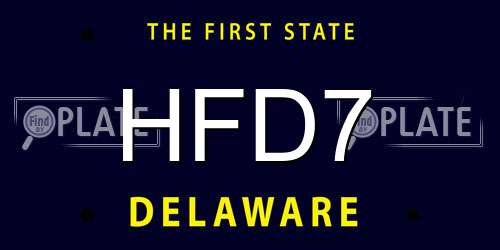 HFD7 Delaware License Plate