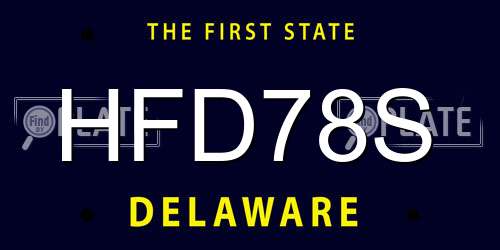 HFD78S Delaware License Plate