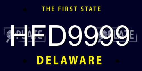 HFD9999 Delaware License Plate