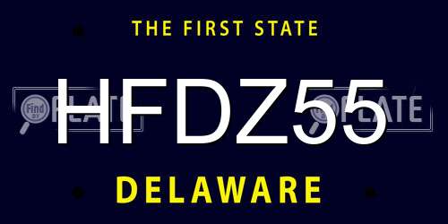 HFDZ55 Delaware License Plate