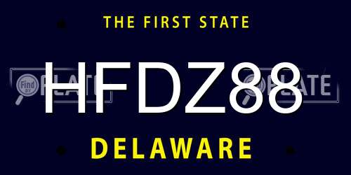 HFDZ88 Delaware License Plate