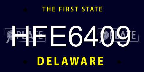 HFE6409 Delaware License Plate