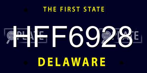HFF6928 Delaware License Plate