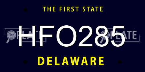 HFO285 Delaware License Plate