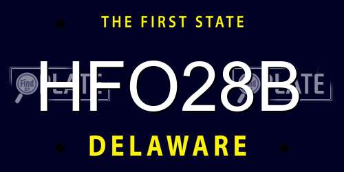 HFO28B Delaware License Plate