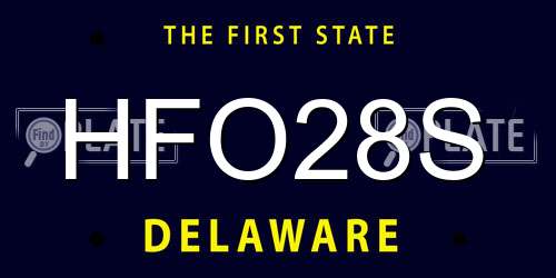 HFO28S Delaware License Plate