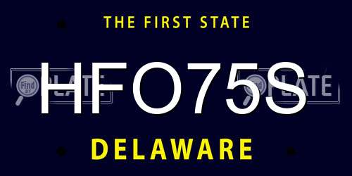 HFO75S Delaware License Plate