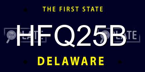 HFQ25B Delaware License Plate