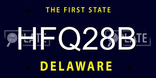 HFQ28B Delaware License Plate