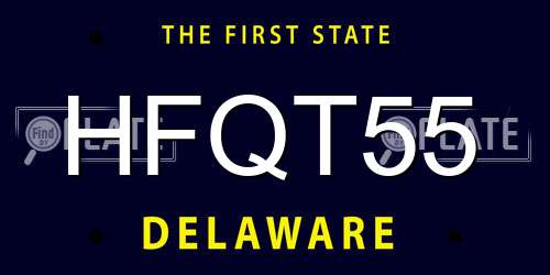 HFQT55 Delaware License Plate