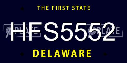 HFS5552 Delaware License Plate