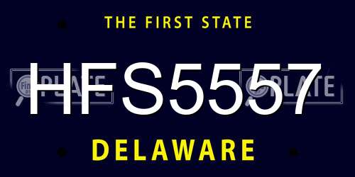HFS5557 Delaware License Plate