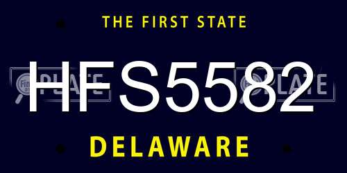 HFS5582 Delaware License Plate