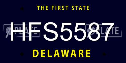 HFS5587 Delaware License Plate
