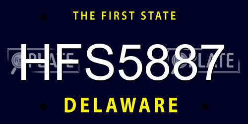 HFS5887 Delaware License Plate