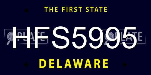 HFS5995 Delaware License Plate