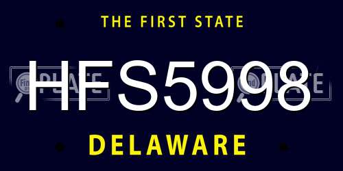 HFS5998 Delaware License Plate