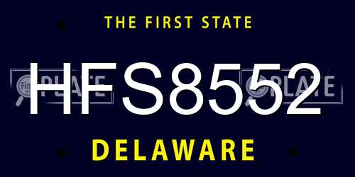 HFS8552 Delaware License Plate