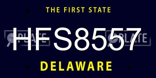 HFS8557 Delaware License Plate