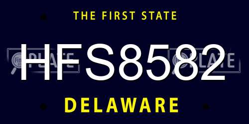 HFS8582 Delaware License Plate