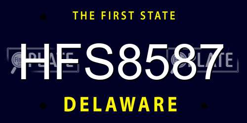 HFS8587 Delaware License Plate
