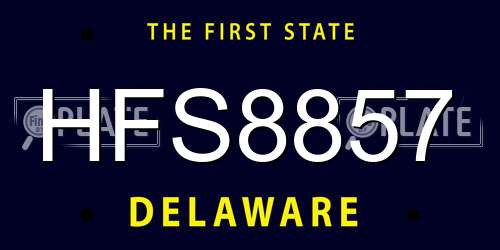 HFS8857 Delaware License Plate