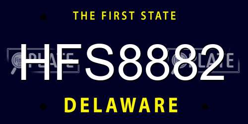 HFS8882 Delaware License Plate