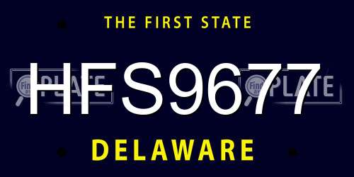 HFS9677 Delaware License Plate