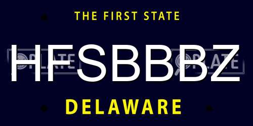 HFSBBBZ Delaware License Plate