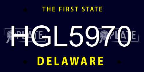 HGL5970 Delaware License Plate