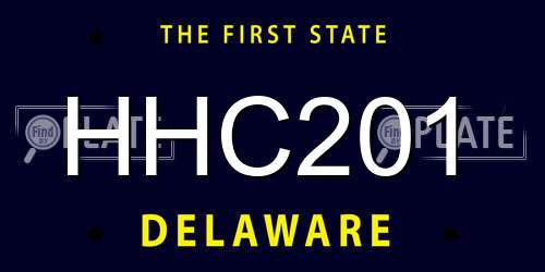 HHC201 Delaware License Plate