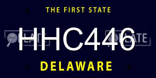 HHC446 Delaware License Plate