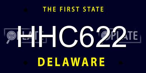HHC622 Delaware License Plate