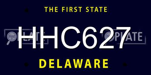 HHC627 Delaware License Plate