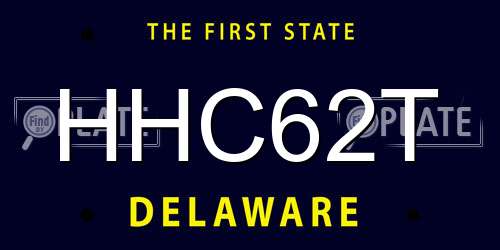 HHC62T Delaware License Plate