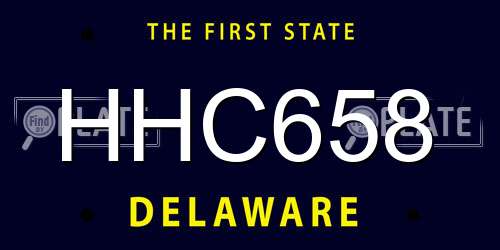 HHC658 Delaware License Plate