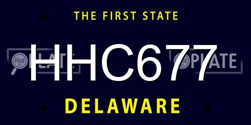 HHC677 Delaware License Plate