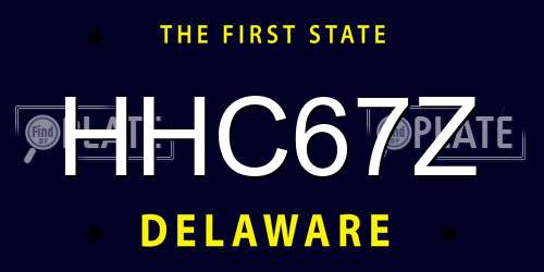 HHC67Z Delaware License Plate