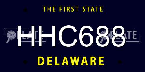 HHC688 Delaware License Plate