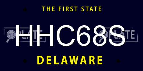 HHC68S Delaware License Plate